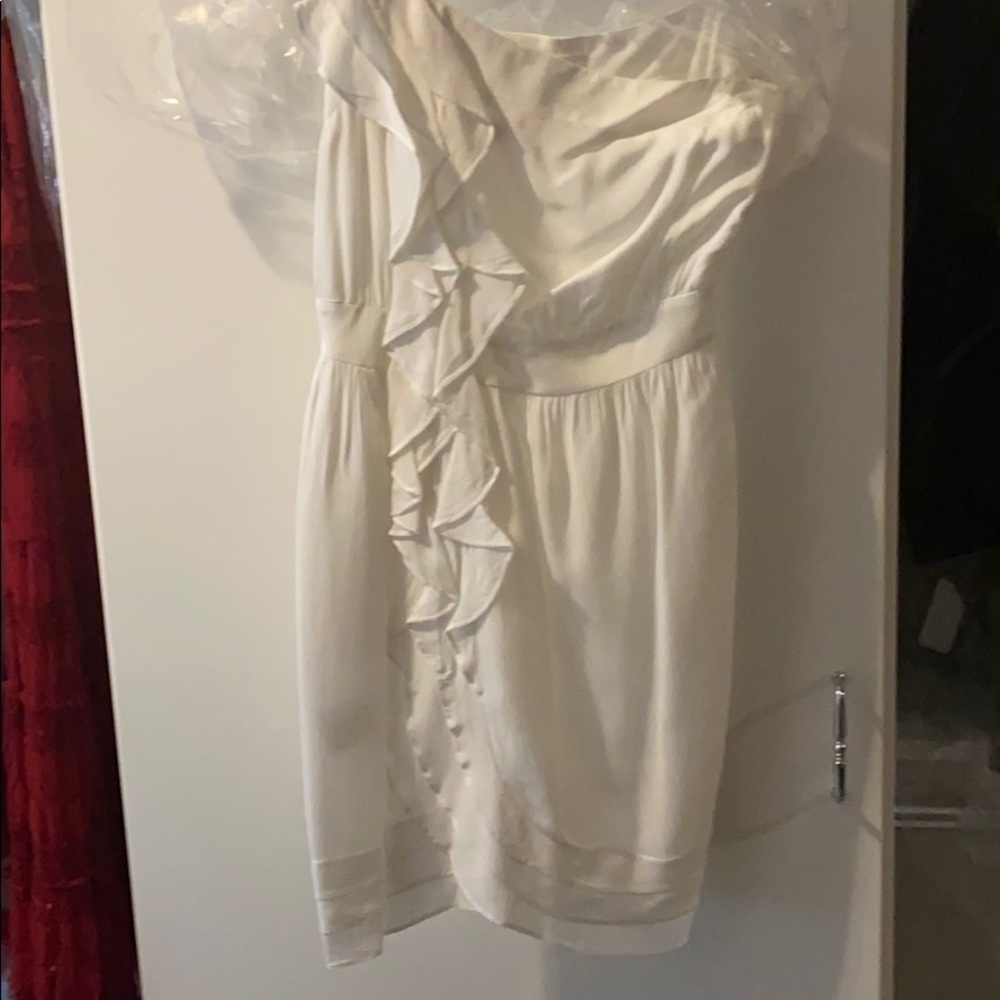 Bcbgeration ruffled one sleeve mini dress